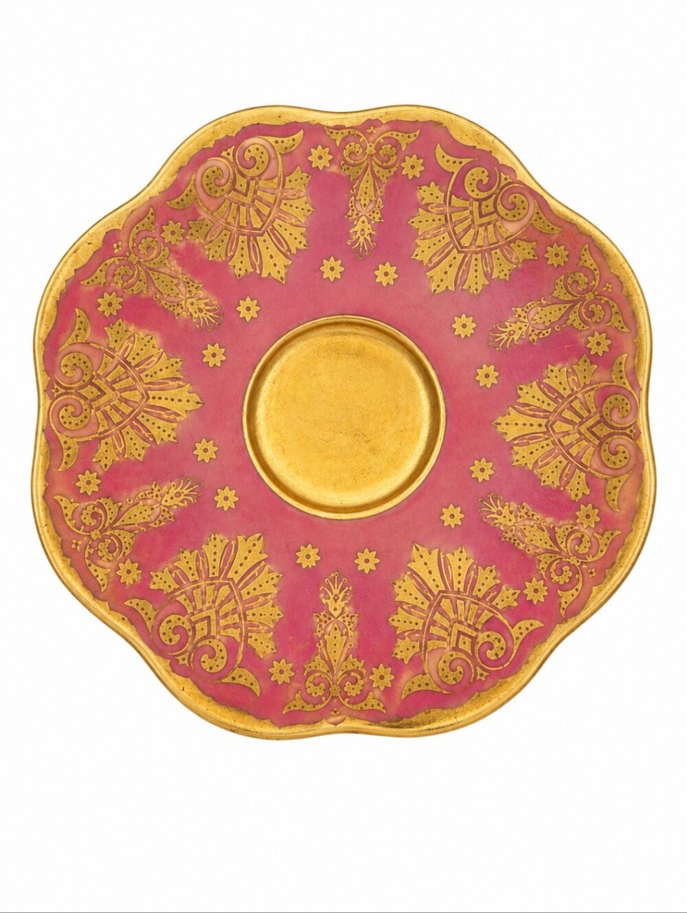 Antique COALPORT 1915 Gold Encrusted Pink Replacement Saucer #14E15
